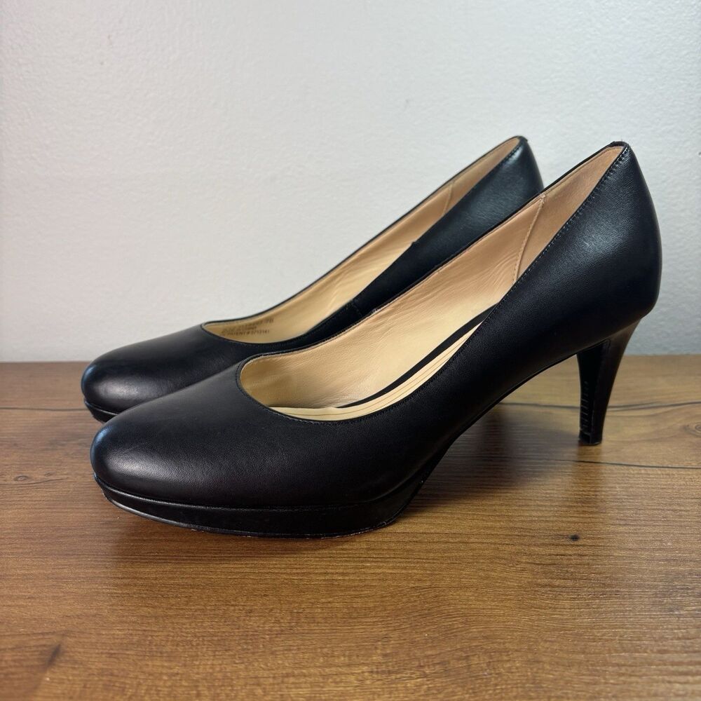 COLE HAAN Womens Size 7 Air Chelsea Pump Platform Black Soft leather comfy